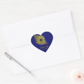 Golden paukveer Hartelijk dank voor Navy Blue Hart Sticker (Envelop)
