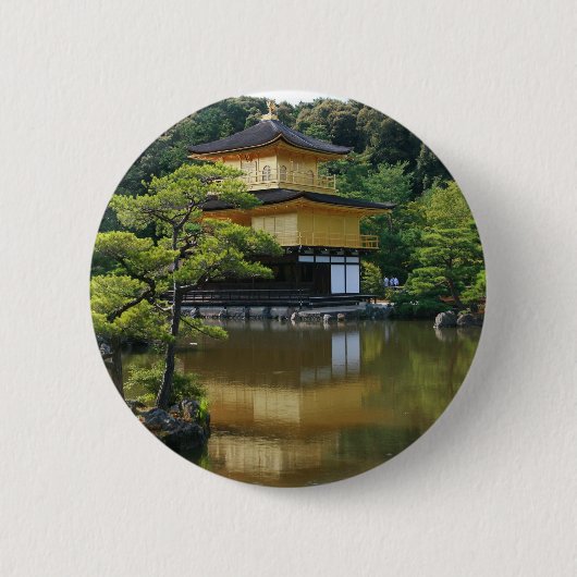 Golden Pavilion Temple in Kinkaku Ronde Button 5,7 Cm (Voorkant)