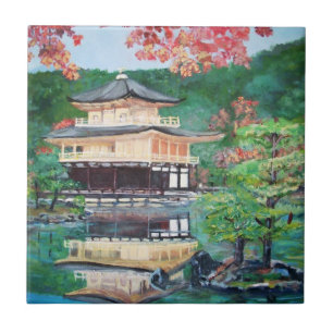 Golden Pavillion in Kyoto Tile Tegeltje