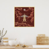 Golden Pavillion Zen Art Poster (Keuken)