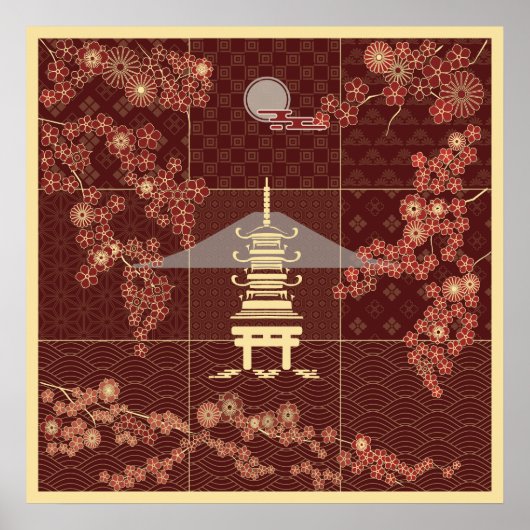 Golden Pavillion Zen Art Poster (Voorkant)