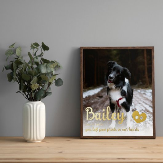 Golden Paw-afdrukken in ons hart Folie Afdrukken