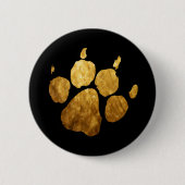Golden paw Print Ronde Button 5,7 Cm (Voorkant)