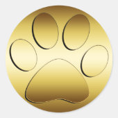 GOLDEN PAW PRINT RONDE STICKER (Voorkant)