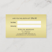 Golden Paw Prints on Black with Custom Name Aanbevelingskaartje (Achterkant)