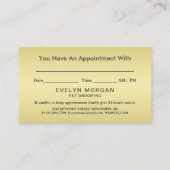 Golden Paw Prints on Black with Custom Name Afsprakenkaartje (Achterkant)