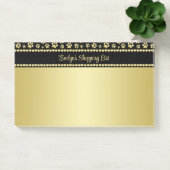 Golden Paw Prints on Black with Custom Name Post-it® Notes (Kantoor)