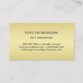 Golden Paw Prints on Black with Custom Name Visitekaartje (Achterkant)