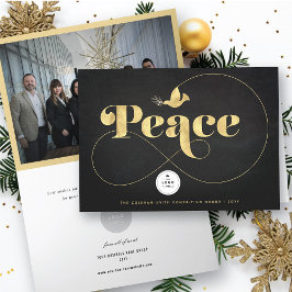 Golden Peace and Dove Stylish Typography Business Feestdagen Kaart