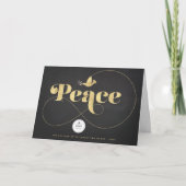 Golden Peace and Dove Stylish Typography Business Feestdagen Kaart (Voorkant)