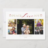 Golden Peace Love Joy 5 Photos Collage Kerstmis (Voorkant)