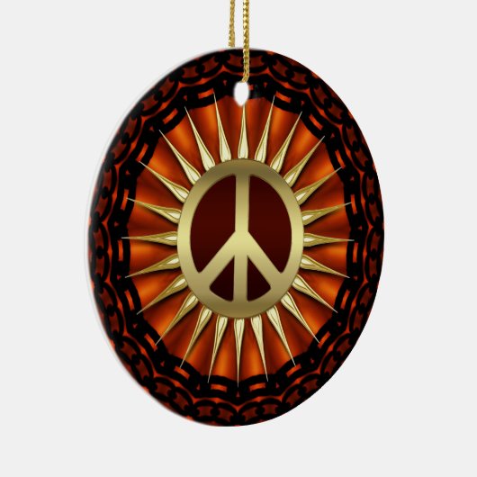 Golden Peace Sunshine Ceramic Ornament (Rechts)