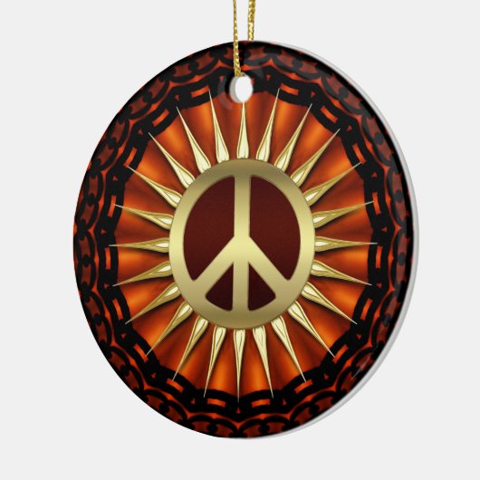 Golden Peace Sunshine Ceramic Ornament (Links)