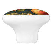 Golden Peach Botanical Drawer Knob Keramische Knop (Zijkant)