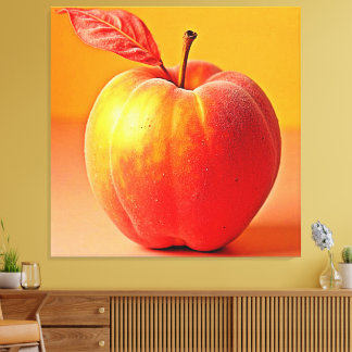 Golden Peach Perfection Design Canvas Afdruk
