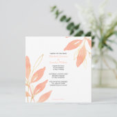 Golden Peach Waterverf bruiloft Kaart (Staand voorkant)