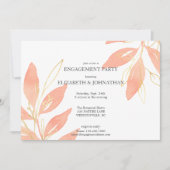 Golden Peach Waterverf Floral Engagement Party Kaart (Voorkant)