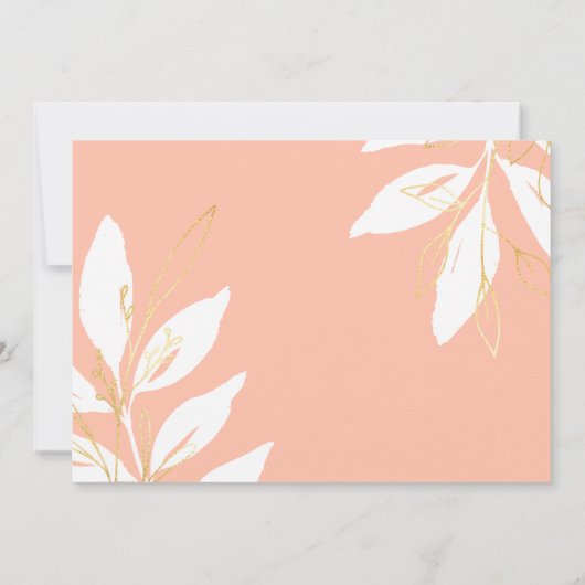 Golden Peach Waterverf Floral Engagement Party Kaart (Achterkant)