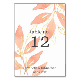 Golden Peach Waterverf Floral Wedding Reception Kaart