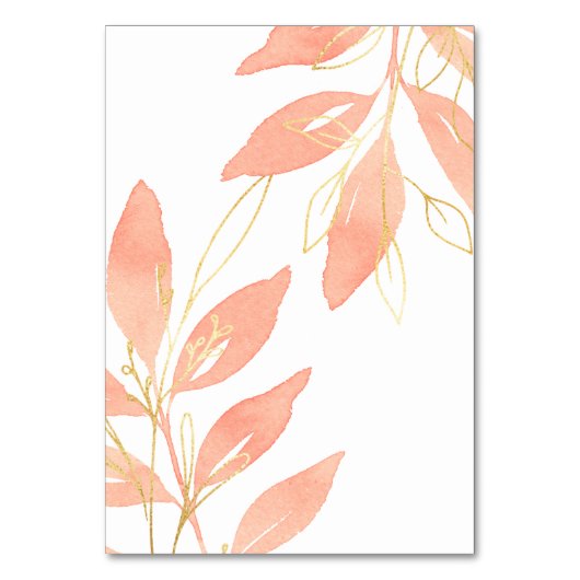 Golden Peach Waterverf Floral Wedding Reception Kaart (Achterkant)