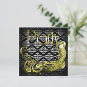 Golden Peacock Art Deco Uitnodiging voor verjaarda (Staand voorkant)