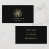 Golden Peacock Beauful Modern Visitekaartje (Voorkant / Achterkant)