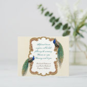 Golden Peacock & Calligrafie Opvanguitnodiging Kaart (Staand voorkant)