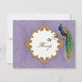Golden Peacock & Calligrafie RSVP-reactiekaart RSVP Kaartje (Achterkant)