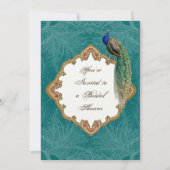 Golden Peacock & Calligrafiefirls Uitnodiging (Achterkant)