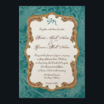 Golden Peacock & Calligrafiefirls Uitnodiging<br><div class="desc">Deze elegante en verfijnde uitnodiging heeft een rijke en elegante aantrekkingskracht. Creëer met een selectie van kunstelementen die in een vers nieuw ontwerp door Audrey Jeanne Roberts zijn gecompileerd. Spenceriaanse kalligrafieschoppen geven een prachtige en tijdloze kwaliteit aan deze delicate achtergrond. Een paar regale vredestichten zitten rond een gegoten gouden lijst....</div>