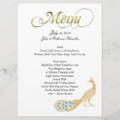 Golden Peacock Custom Wedding Menu (Voorkant)