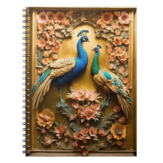 Golden Peacock Design Notitieboek (Voorkant)