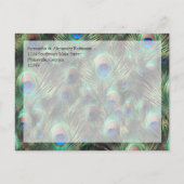 Golden Peacock Feather Background Save the Date Aankondigingskaart (Achterkant)