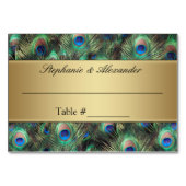 Golden Peacock Feather Table Plaats Naam Kaarten (Voorkant)