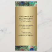 Golden Peacock Feather Wedding Menu (Achterkant)