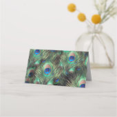 Golden Peacock Feather Wedding Plaatskaartje (Achterkant)