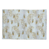 Golden Peacock Feathers en Leaves Kussensloop (Achterkant)