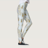Golden Peacock Feathers en Leaves Leggings (Rechts)