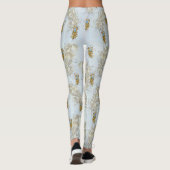 Golden Peacock Feathers en Leaves Leggings (Achterkant)