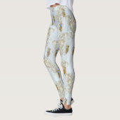Golden Peacock Feathers en Leaves Leggings (Links)