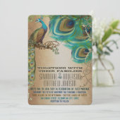 Golden Peacock Feathers Kaart (Staand voorkant)