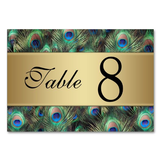 Golden Peacock-feether-weddenschapsnummer Kaart (Voorkant)
