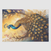 Golden peacock in a golden forest v5 tissuepapier (Voorkant)