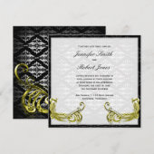 Golden Peacock over de uitnodiging voor het huweli (Voorkant / Achterkant)