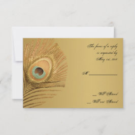 Golden Peacock-reactiekaart RSVP Kaartje