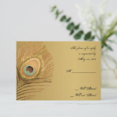 Golden Peacock-reactiekaart RSVP Kaartje (Staand voorkant)