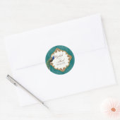 Golden Peacock & Swirls - Bruiloft Sticker of Seal (Envelop)