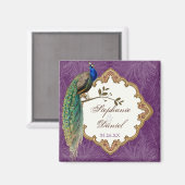 Golden Peacock & Swirls - Save the Date Magnet (Voorkant / Achterkant)