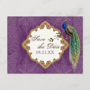 Golden Peacock & Swirls - sparen het Briefkaart va