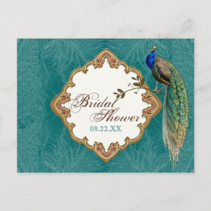 Golden Peacock & Swirls - sparen het Briefkaart va